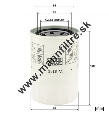 Olejový filter MANN FILTER W 8140