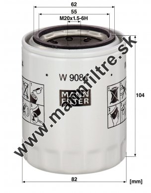 Olejový filter MANN FILTER W 9084
