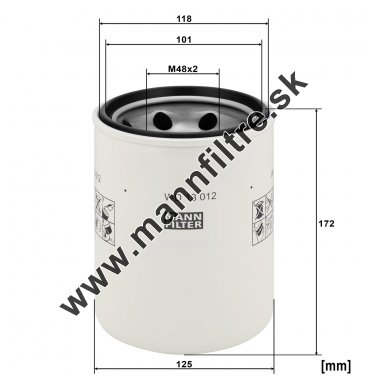Filter hydrauliky MANN FILTER WD 13 012