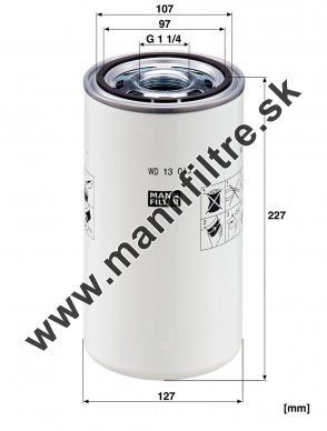 Filter hydrauliky MANN FILTER WD 13 013