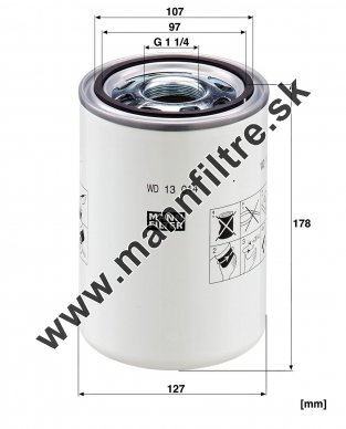 Filter hydrauliky MANN FILTER WD 13 014
