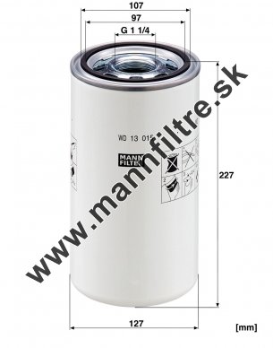 Filter hydrauliky MANN FILTER WD 13 015