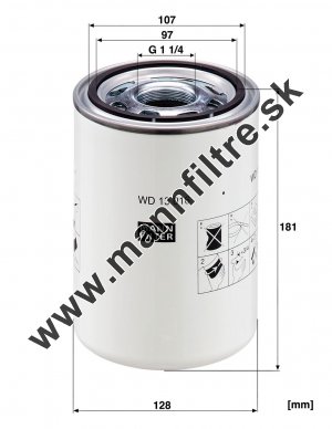 Filter hydrauliky MANN FILTER WD 13 016