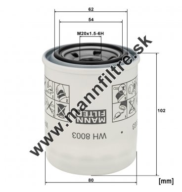 Filter hydrauliky MANN FILTER  WH 8003