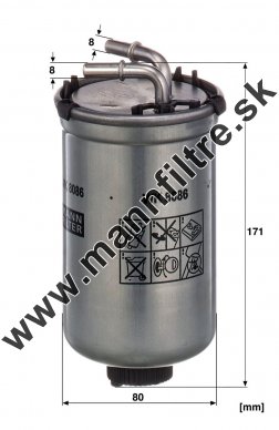 Palivový filter MANN FILTER  WK 8086