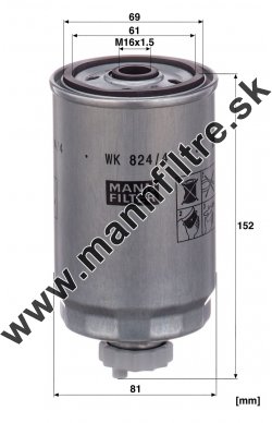 Palivový filter MANN FILTER WK 824/4