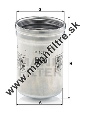 Olejový filter MANN FILTER W 1022