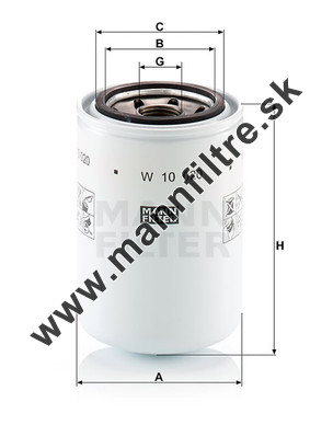 Olejový filter MANN FILTER W 10 020