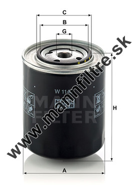 Olejový filter MANN FILTER W 1140