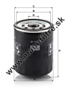 Olejový filter MANN FILTER W 1140/5
