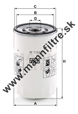 Olejový filter MANN FILTER W 1150/9