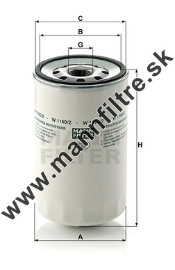 Olejový filter MANN FILTER W 1160/2