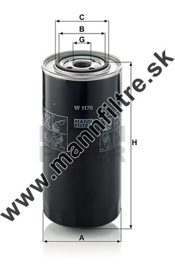 Olejový filter MANN FILTER W 1170