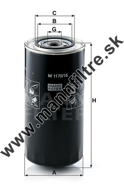 Olejový filter MANN FILTER W 1170/15