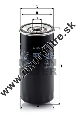 Olejový filter MANN FILTER W 1170/7