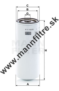 Olejový filter MANN FILTER W 11 102/50