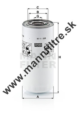 Olejový filter MANN FILTER W 11 006