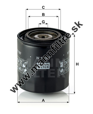 Olejový filter MANN FILTER W 11 007