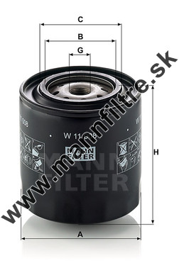 Olejový filter MANN FILTER W 11 008
