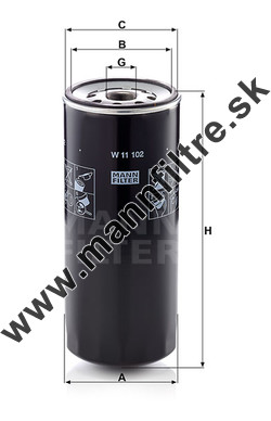 Olejový filter MANN FILTER W 11 102