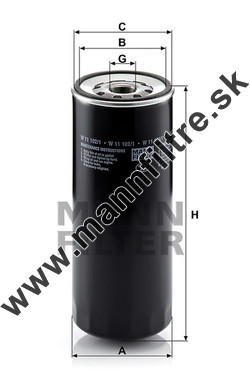 Olejový filter MANN FILTER W 11 102/1
