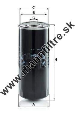 Olejový filter MANN FILTER W 11 102/22