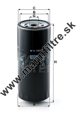 Olejový filter MANN FILTER W 11 102/37