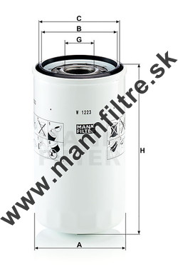 Olejový filter MANN FILTER W 1223