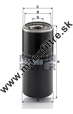 Olejový filter MANN FILTER W 12 102