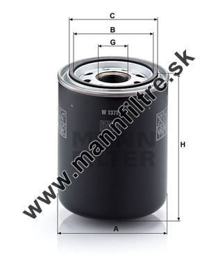 Olejový filter MANN FILTER W 1372