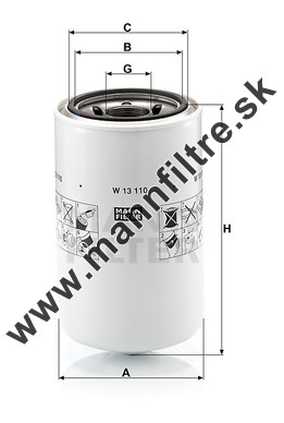 Olejový filter MANN FILTER W 13 110