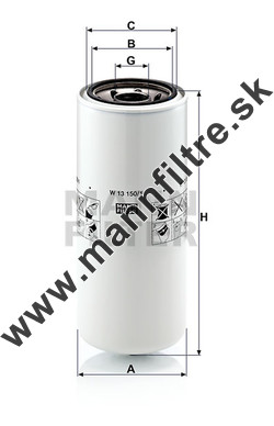 Olejový filter MANN FILTER W 13 150/1