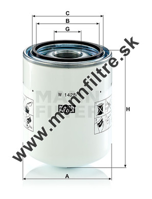 Filter hydrauliky MANN FILTER W 1428/1