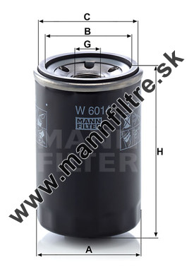 Olejový filter MANN FILTER W 6014
