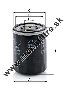 Olejový filter MANN FILTER W 6019