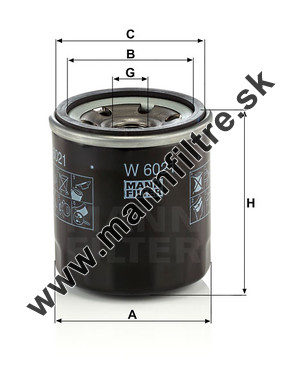 Olejový filter MANN FILTER W 6021