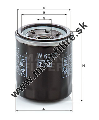 Olejový filter MANN FILTER W 6025