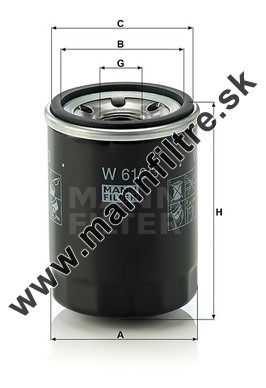 Olejový filter MANN FILTER W 610/3