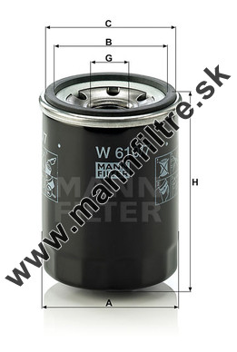 Olejový filter MANN FILTER W 610/7