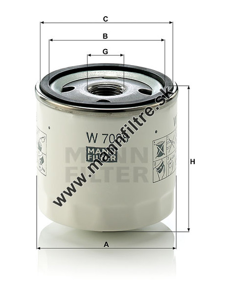 Filtre à Huile MANN-FILTER W 7008 - Voiture Et Utilitaire - Qualité Premium