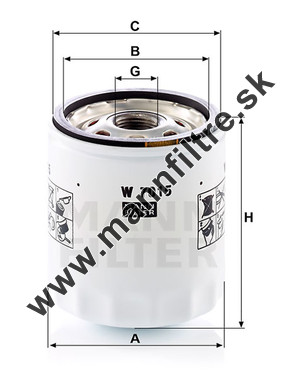 Olejový filter MANN FILTER W 7015