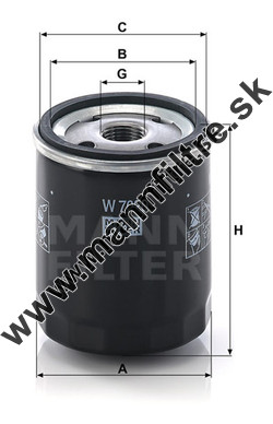 Olejový filter MANN FILTER W 7020