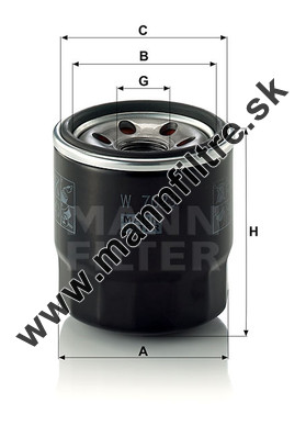 Olejový filter MANN FILTER W 7023