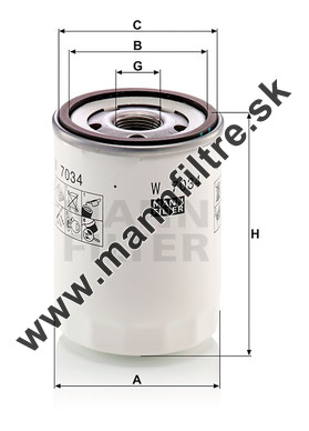 Olejový filter MANN FILTER W 7034