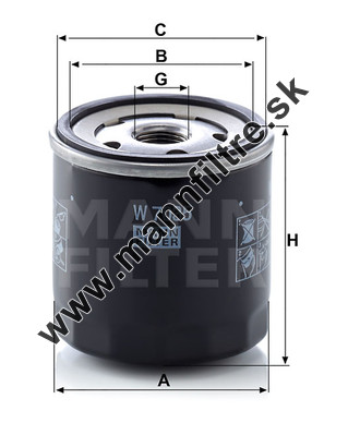 Olejový filter MANN FILTER W 7035