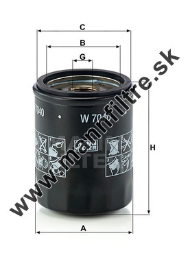 Olejový filter MANN FILTER W 7040