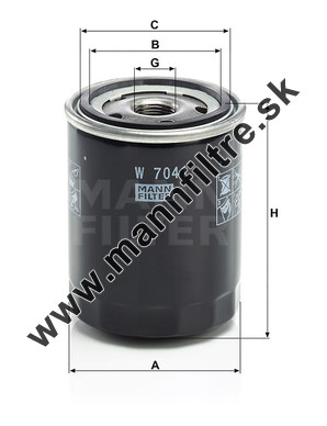 Olejový filter MANN FILTER W 7041