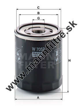 Olejový filter MANN FILTER W 7052
