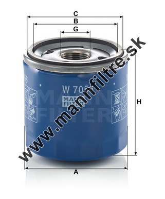 Olejový filter MANN FILTER W 7056