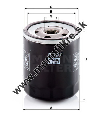 Olejový filter MANN FILTER W 7061